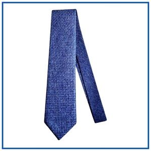 Brioni Men’s Medallion Silk Woven Necktie. Dark Blue. 59”